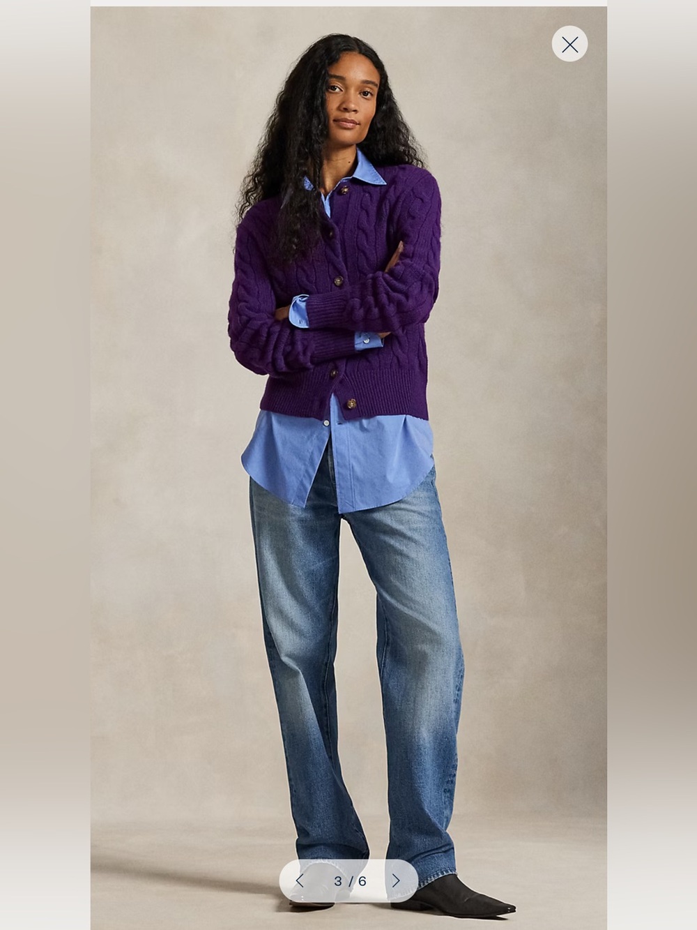Polo Ralph Lauren Cable Knit Wool Cashmere Blend Cardigan - Picture 5 of 6